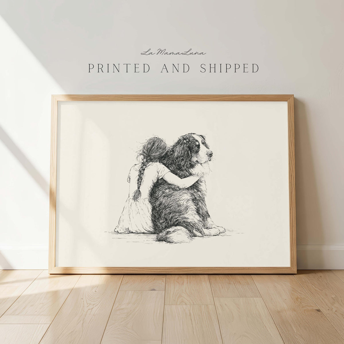 Girl and Bernese Mountain Dog