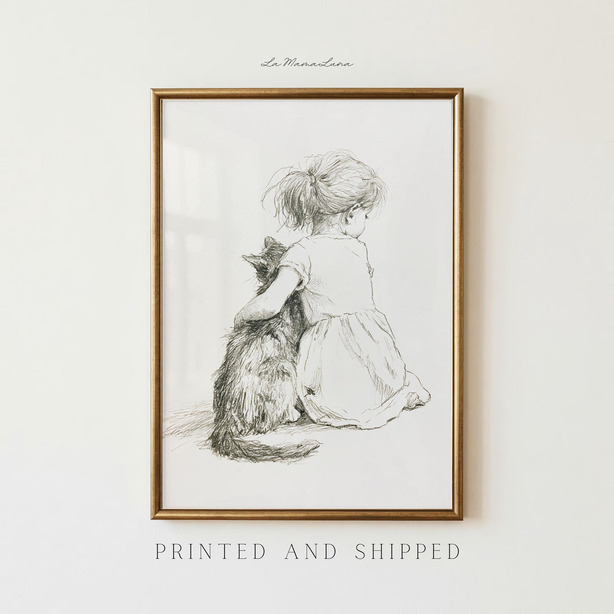 Girl and Black Cat