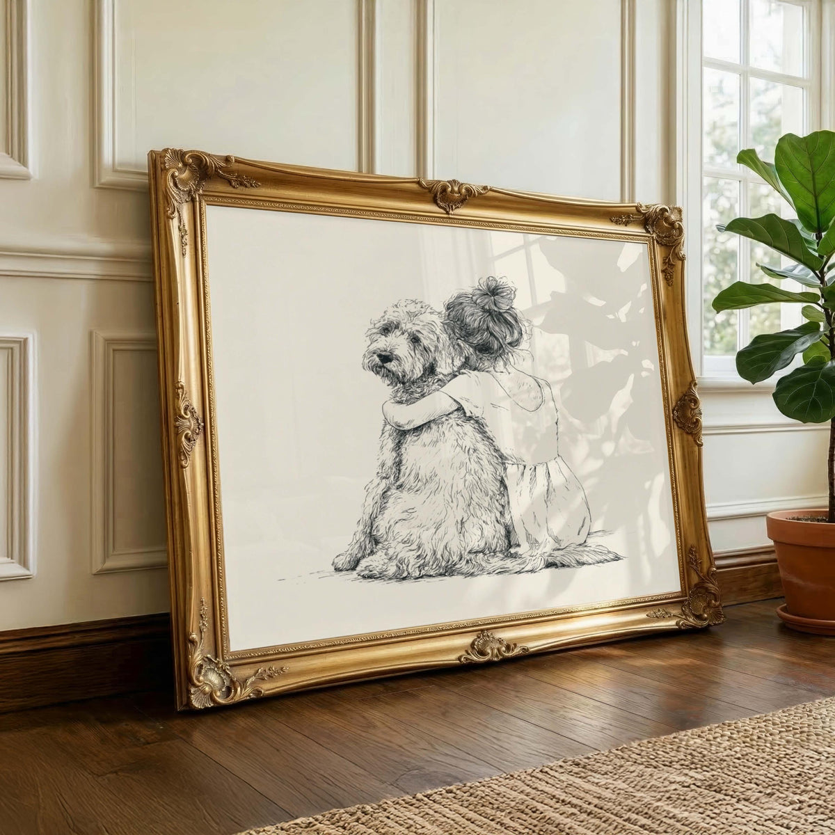 Girl and Goldendoodle