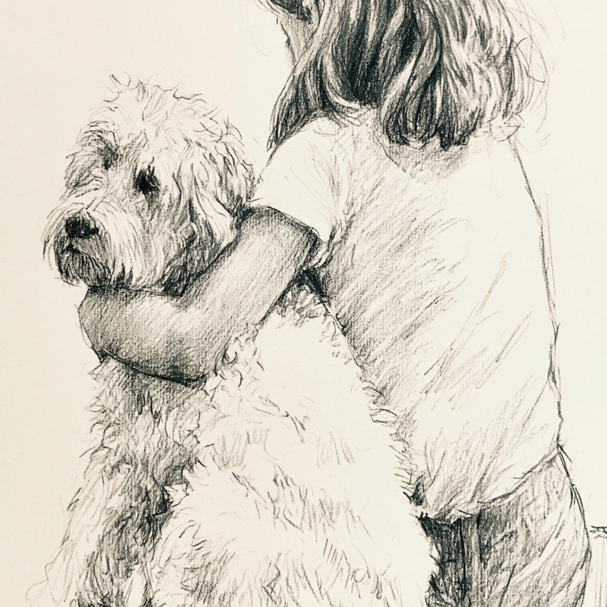 Girl and Mini Goldendoodle