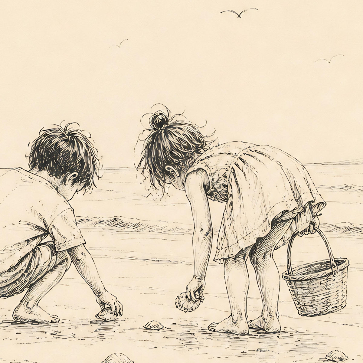 Siblings at the Beach