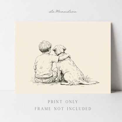 Boy and Labrador