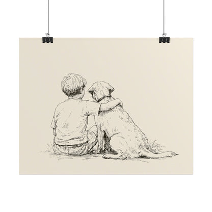 Boy and Labrador