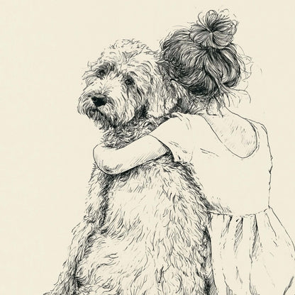Girl and Goldendoodle