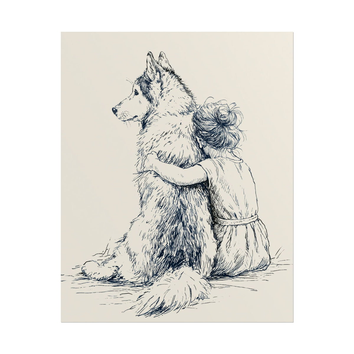 Girl & Husky