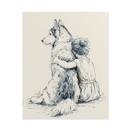 Girl & Husky