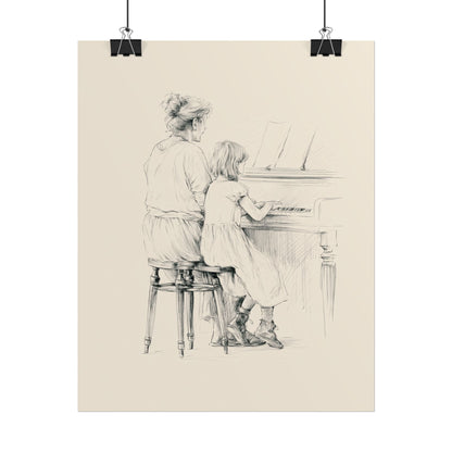 Grandma and Daughter Piano Art