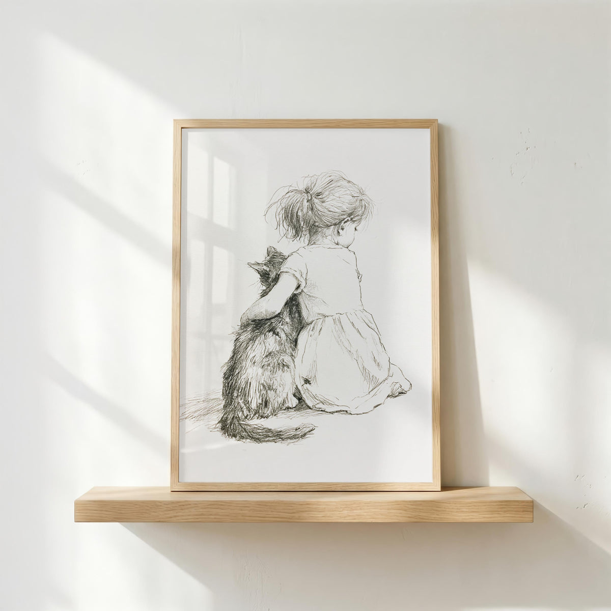 Girl and Black Cat