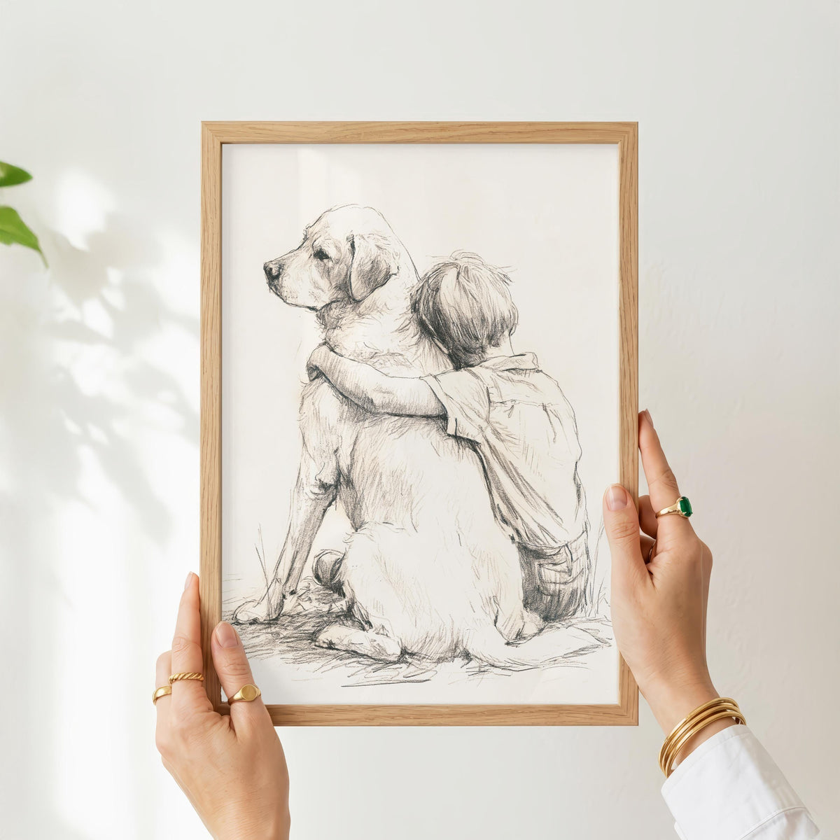 Boy and Labrador Retriever