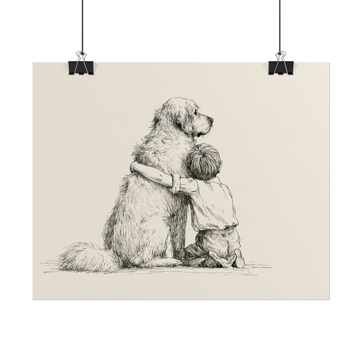 Boy and Golden Retriever