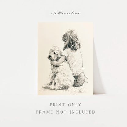 Girl and Mini Goldendoodle