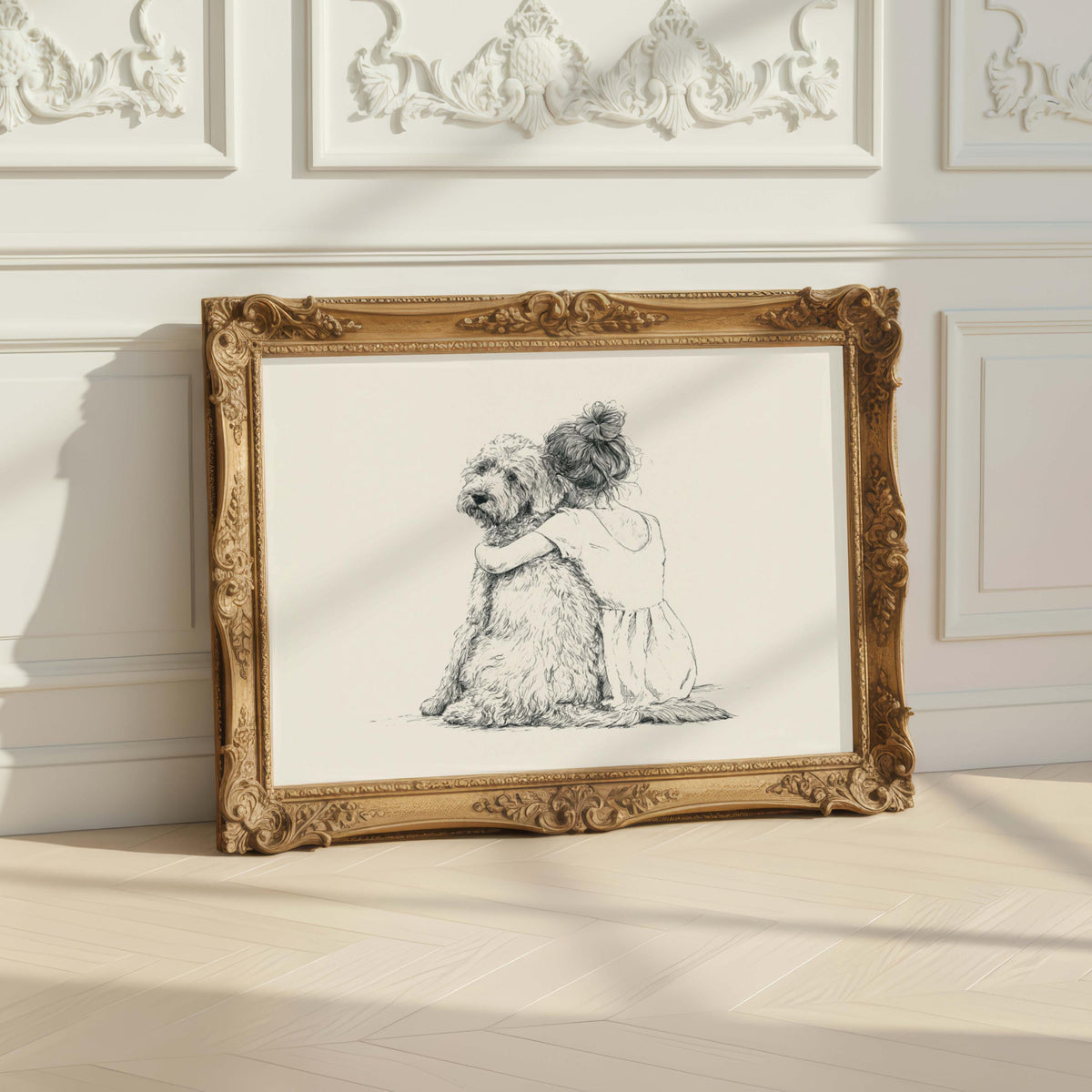 Girl and Goldendoodle