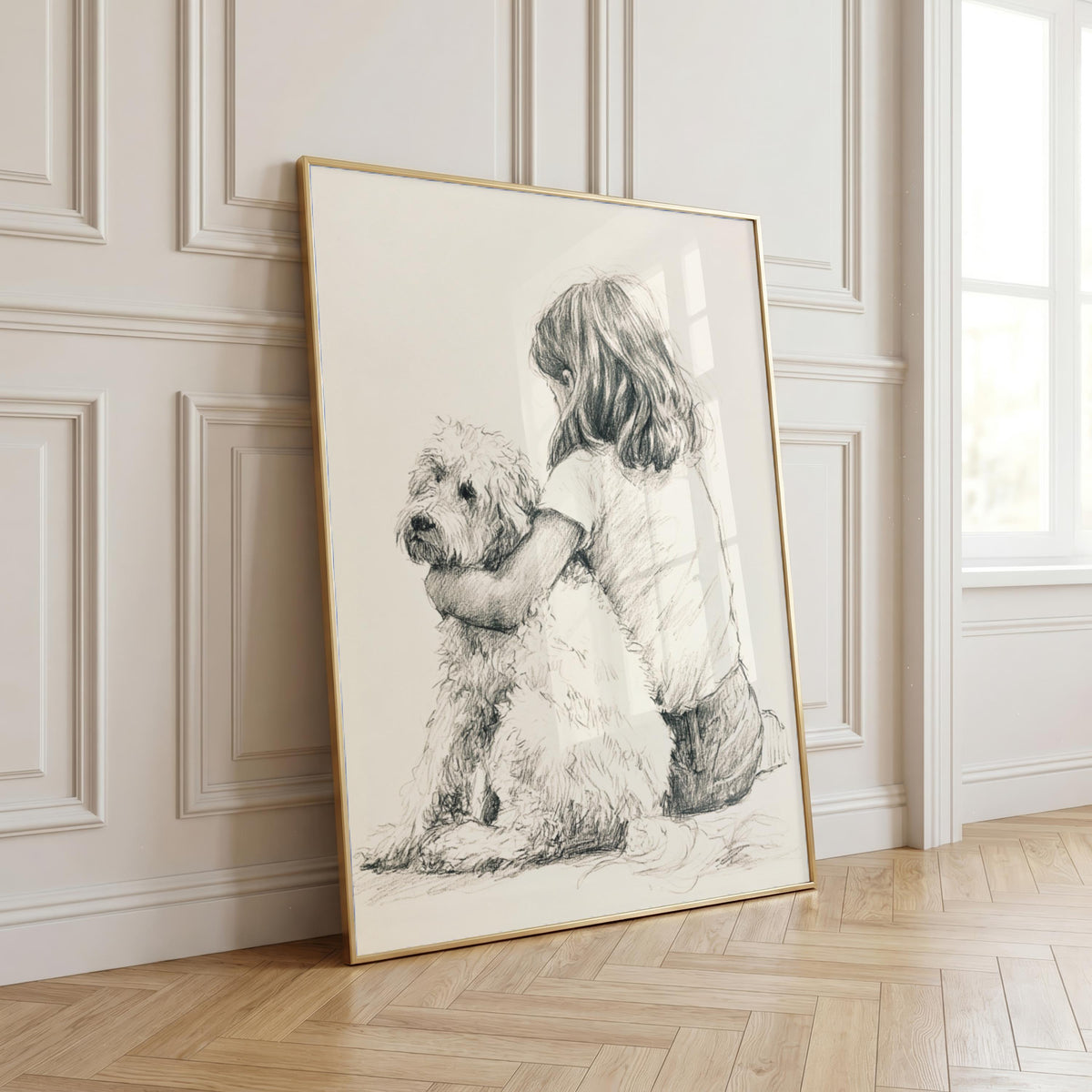 Girl and Mini Goldendoodle