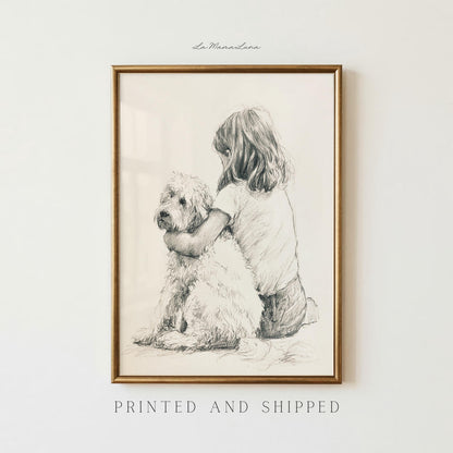 Girl and Mini Goldendoodle