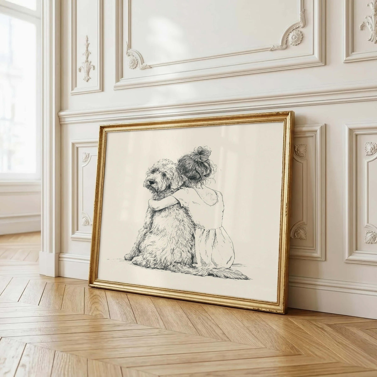 Girl and Goldendoodle