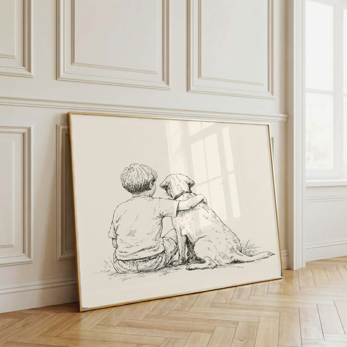 Boy and Labrador
