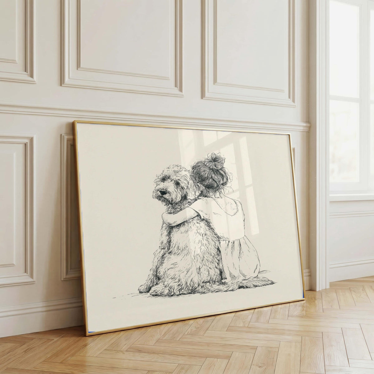 Girl and Goldendoodle