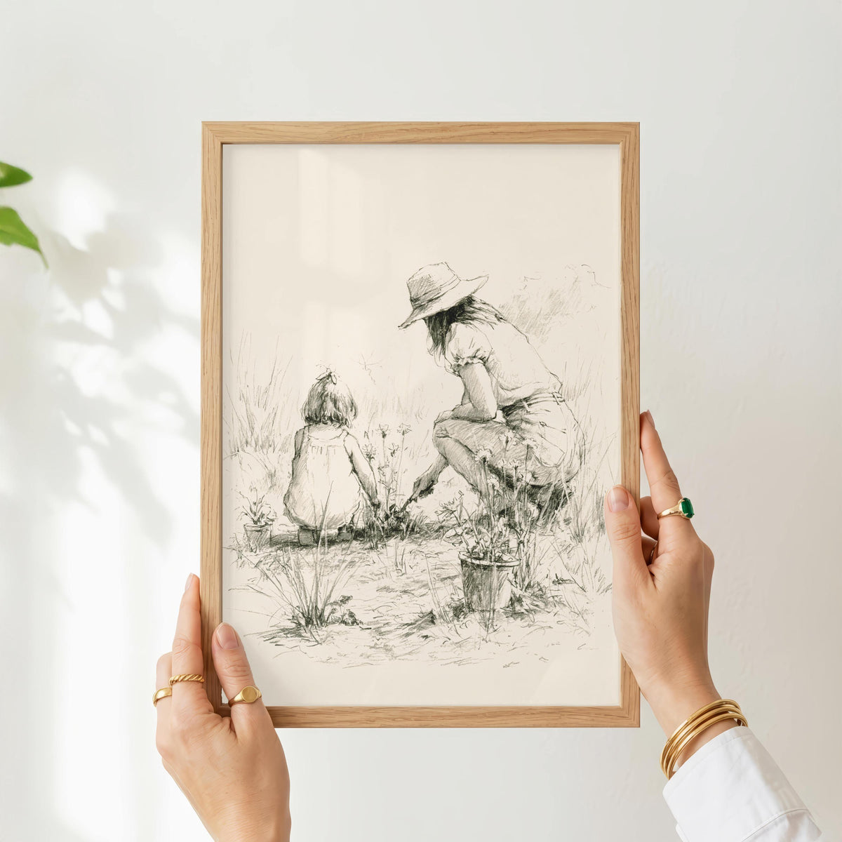 Mom and Daughter Gardening