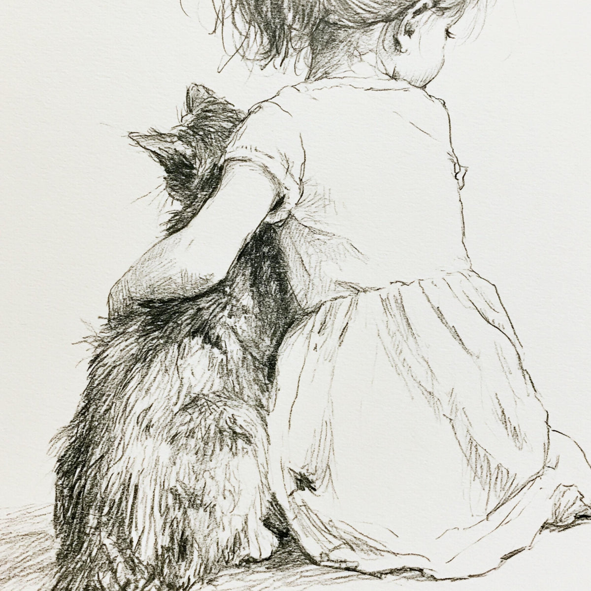 Girl and Black Cat