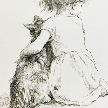 Girl and Black Cat