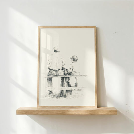 Father and Son Baseball Print