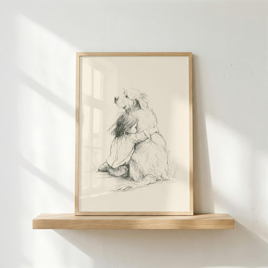 Girl and Golden Retriever