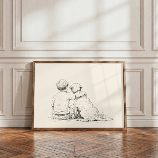 Boy and Labrador