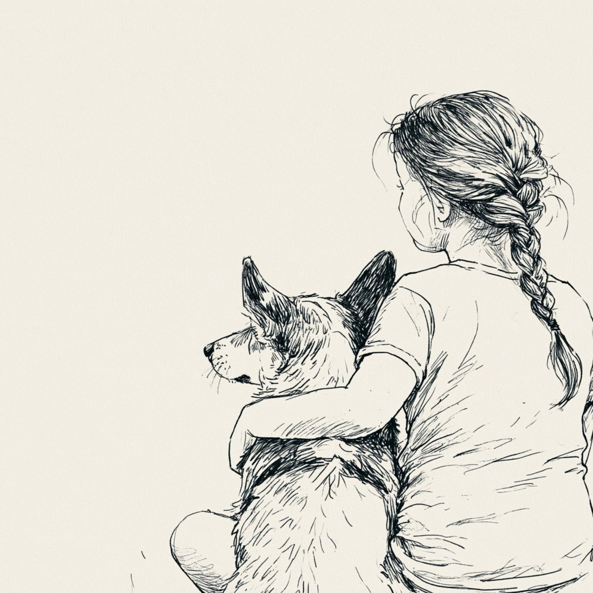 Girl and Corgi