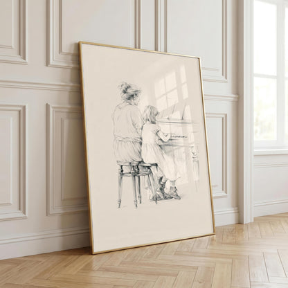 Grandma and Daughter Piano Art