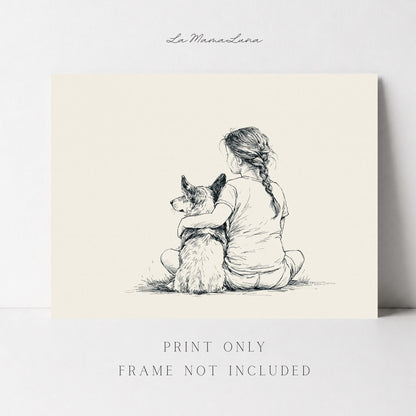 Girl and Corgi