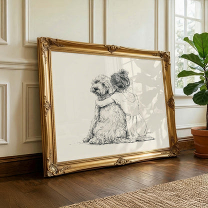 Girl and Goldendoodle