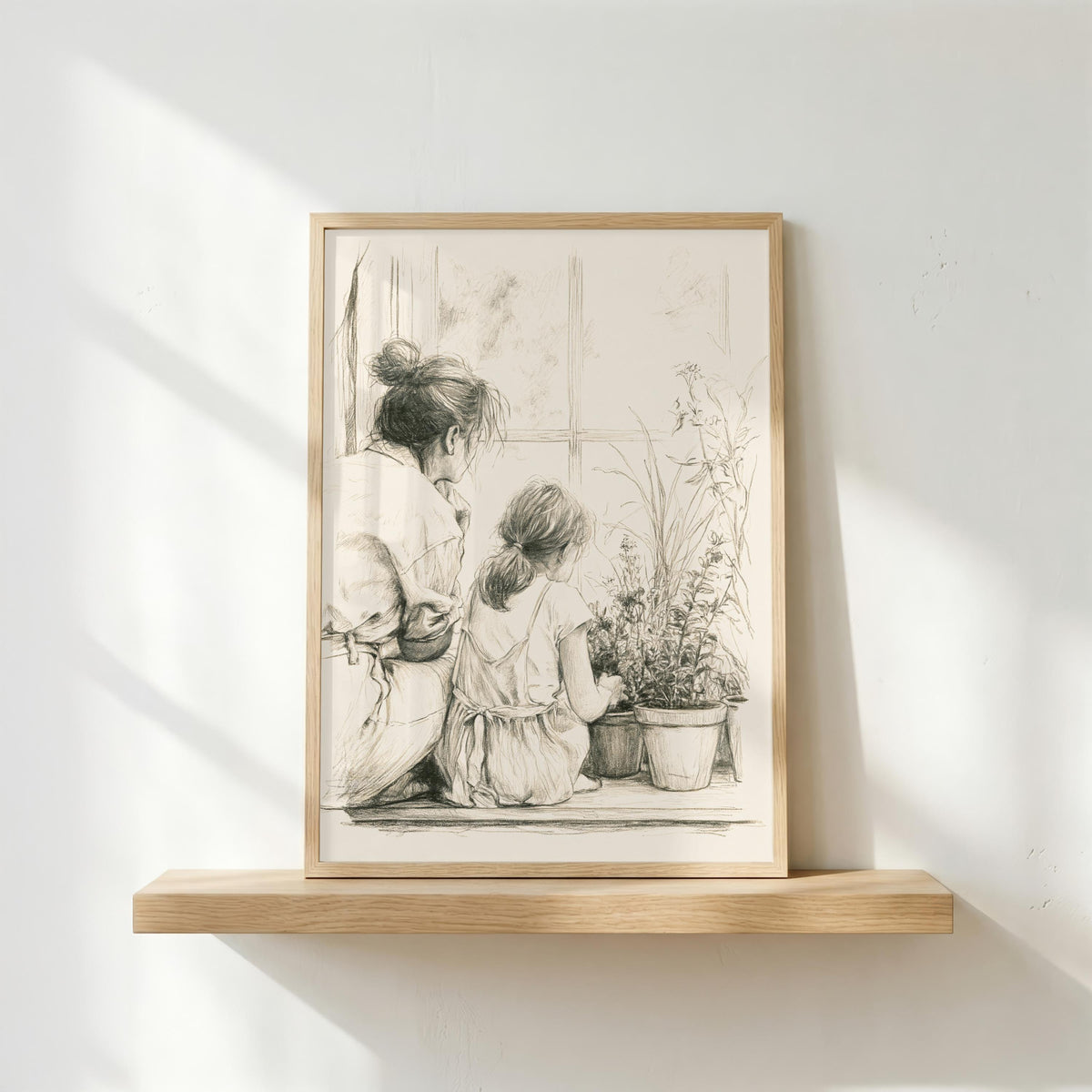 Mom and Daughter Gardening