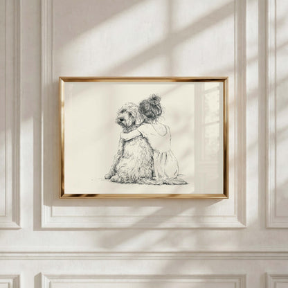 Girl and Goldendoodle