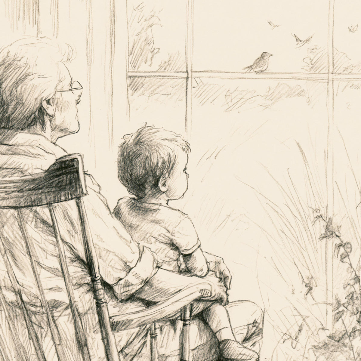 Grandmother and Grandson Rocking Chair