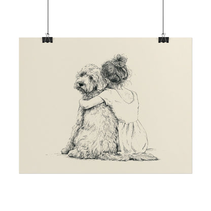 Girl and Goldendoodle