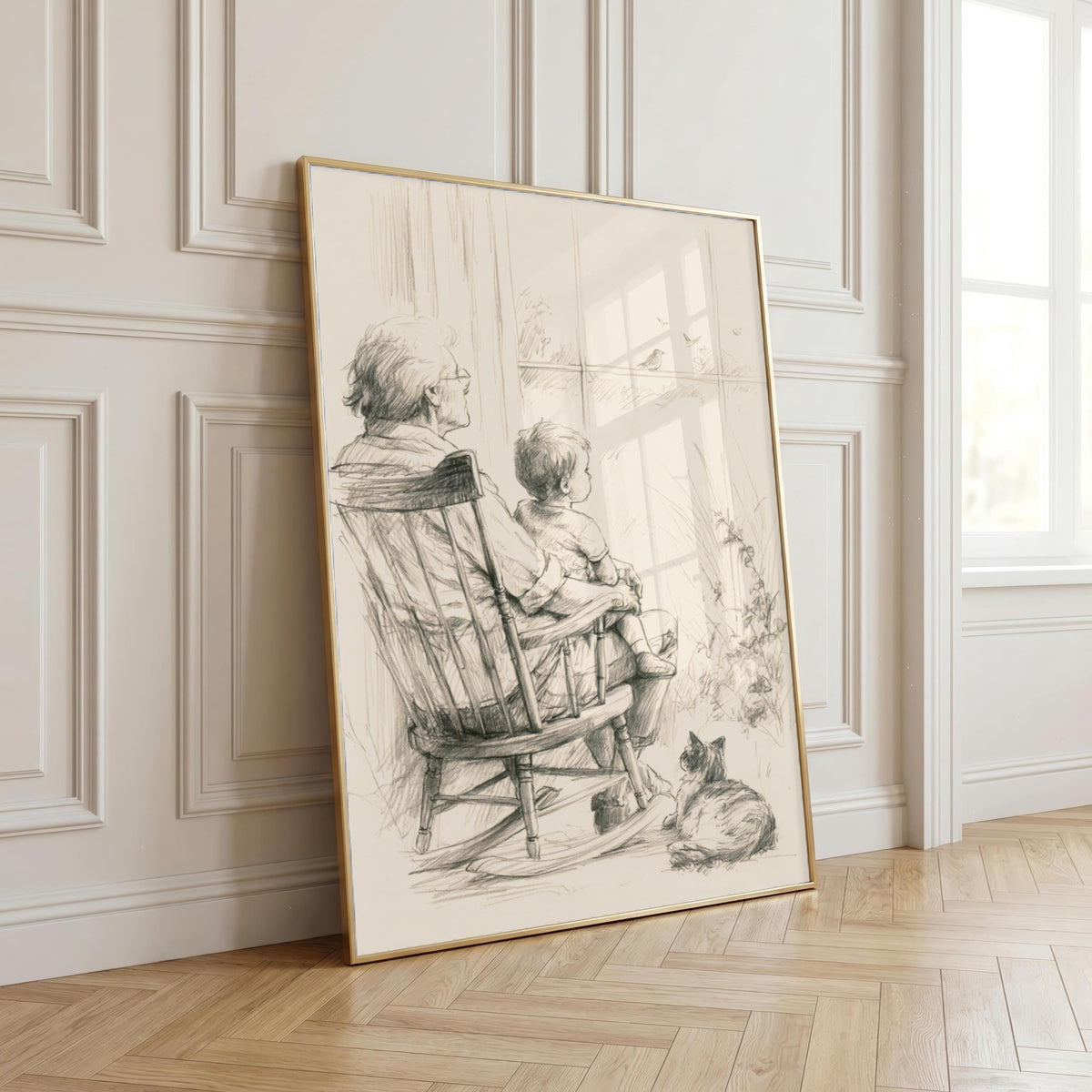 Grandmother and Grandson Rocking Chair