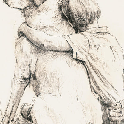 Boy and Labrador Retriever