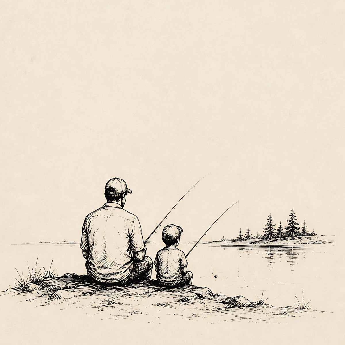 Father and Son Fishing