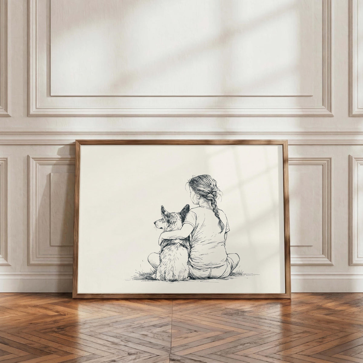 Girl and Corgi