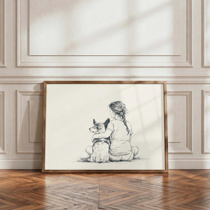 Girl and Corgi
