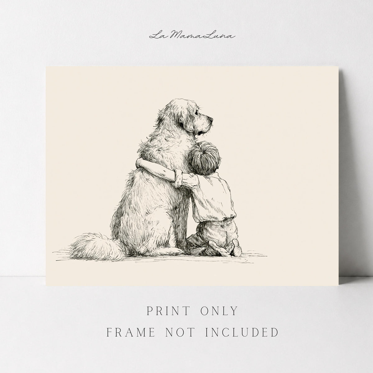 Boy and Golden Retriever