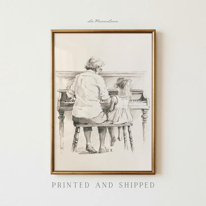 Grandmother and Granddaughter Piano Print