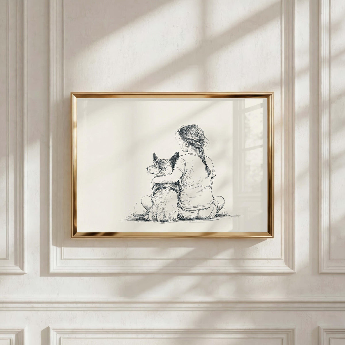 Girl and Corgi