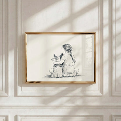 Girl and Corgi