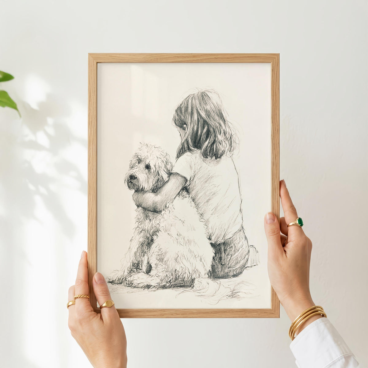 Girl and Mini Goldendoodle