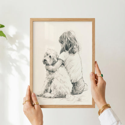 Girl and Mini Goldendoodle