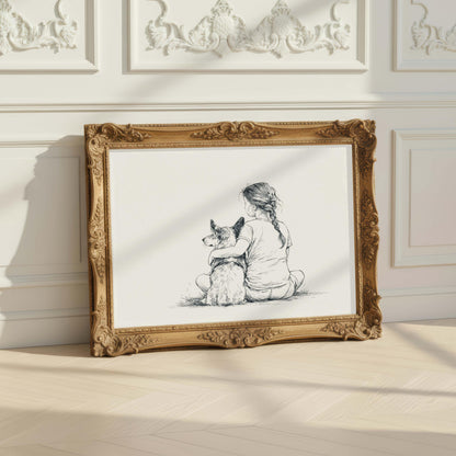 Girl and Corgi