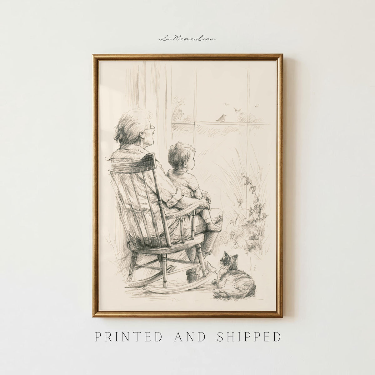 Grandmother and Grandson Rocking Chair