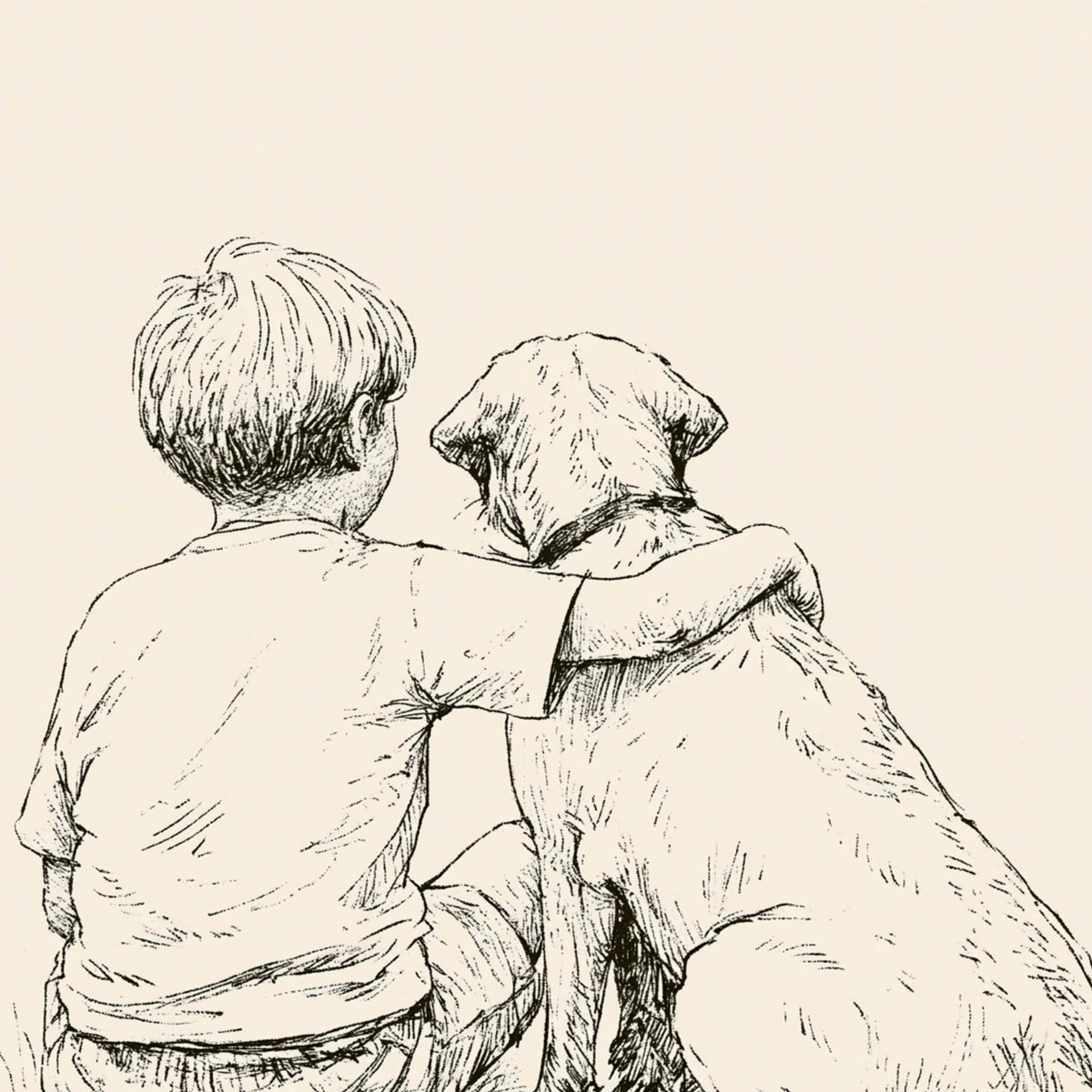 Boy and Labrador