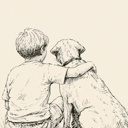 Boy and Labrador